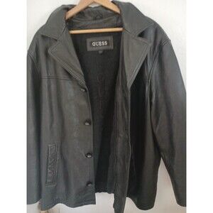 Guess Leather Jacket Men Size Large